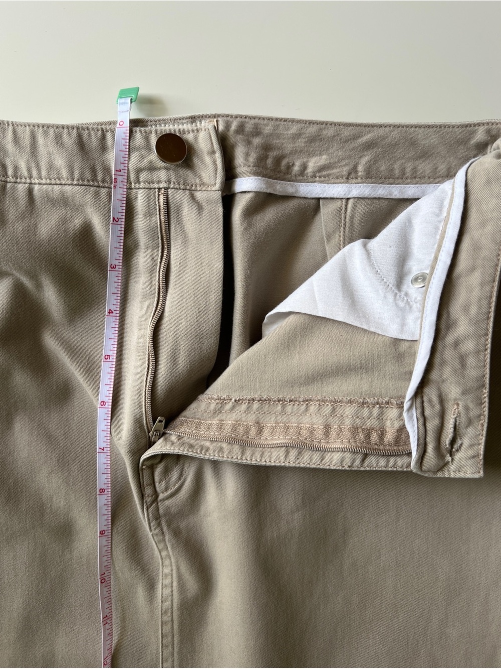 St Johns Bay Khaki Knee Length Skirt Cotton Straight Minimalist Casual Size 8 - Picture 8 of 15
